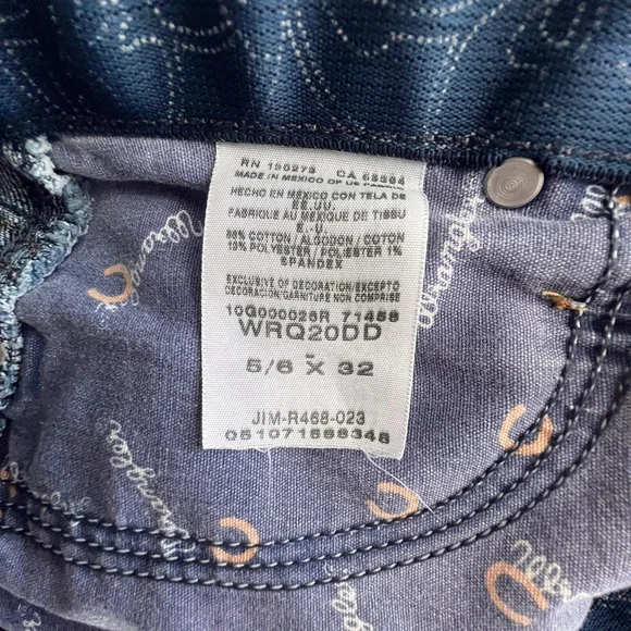 Upcycled One Of A Kind Bleahed Patchwork Jeans Wrangler Size 5/6 32 Boho Western - Picture 6 of 13